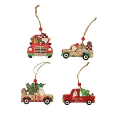 Puiset auton joulukoristeet